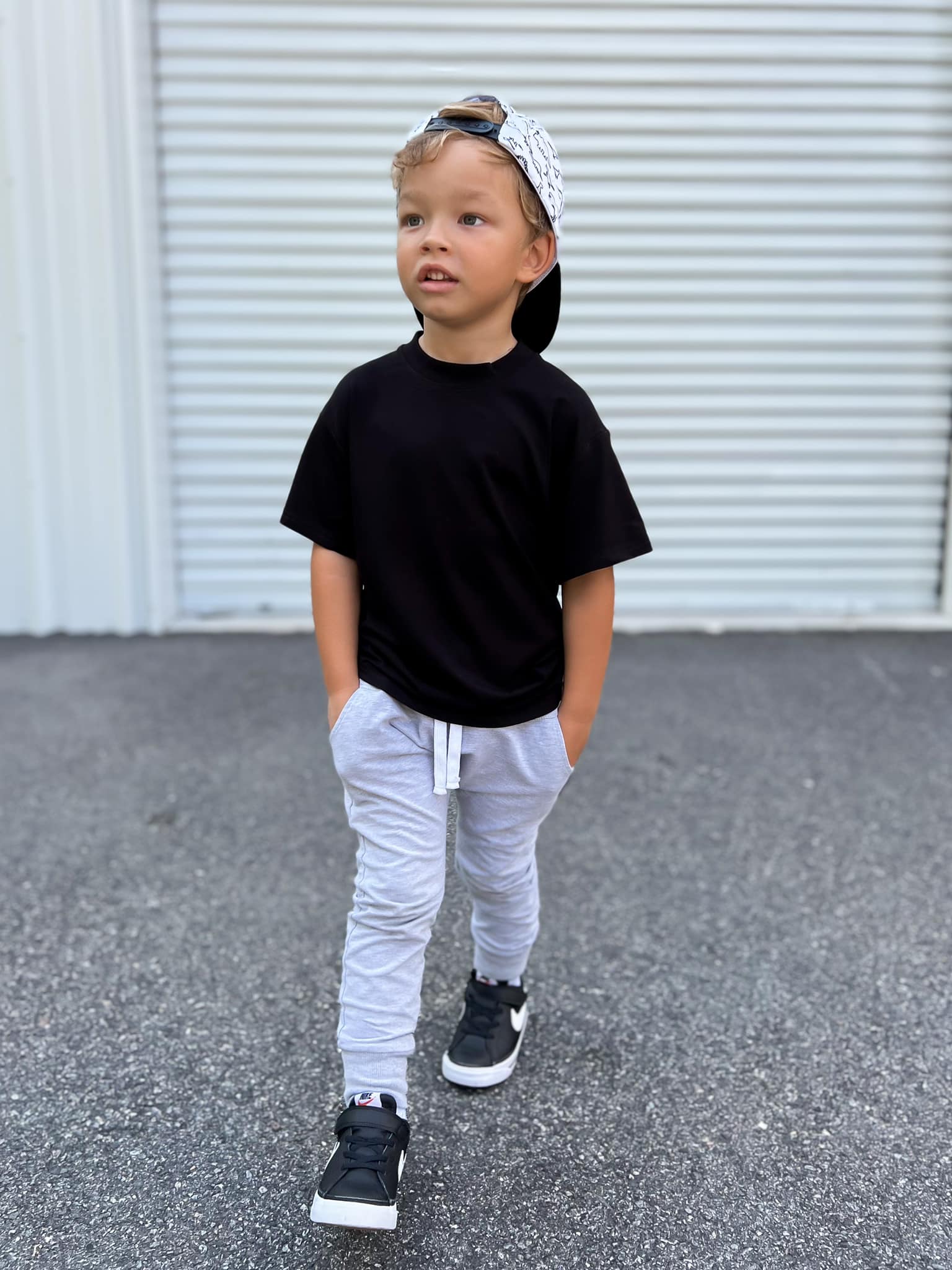 Oversized Bamboo Tee - Black - Little Bipsy Collection