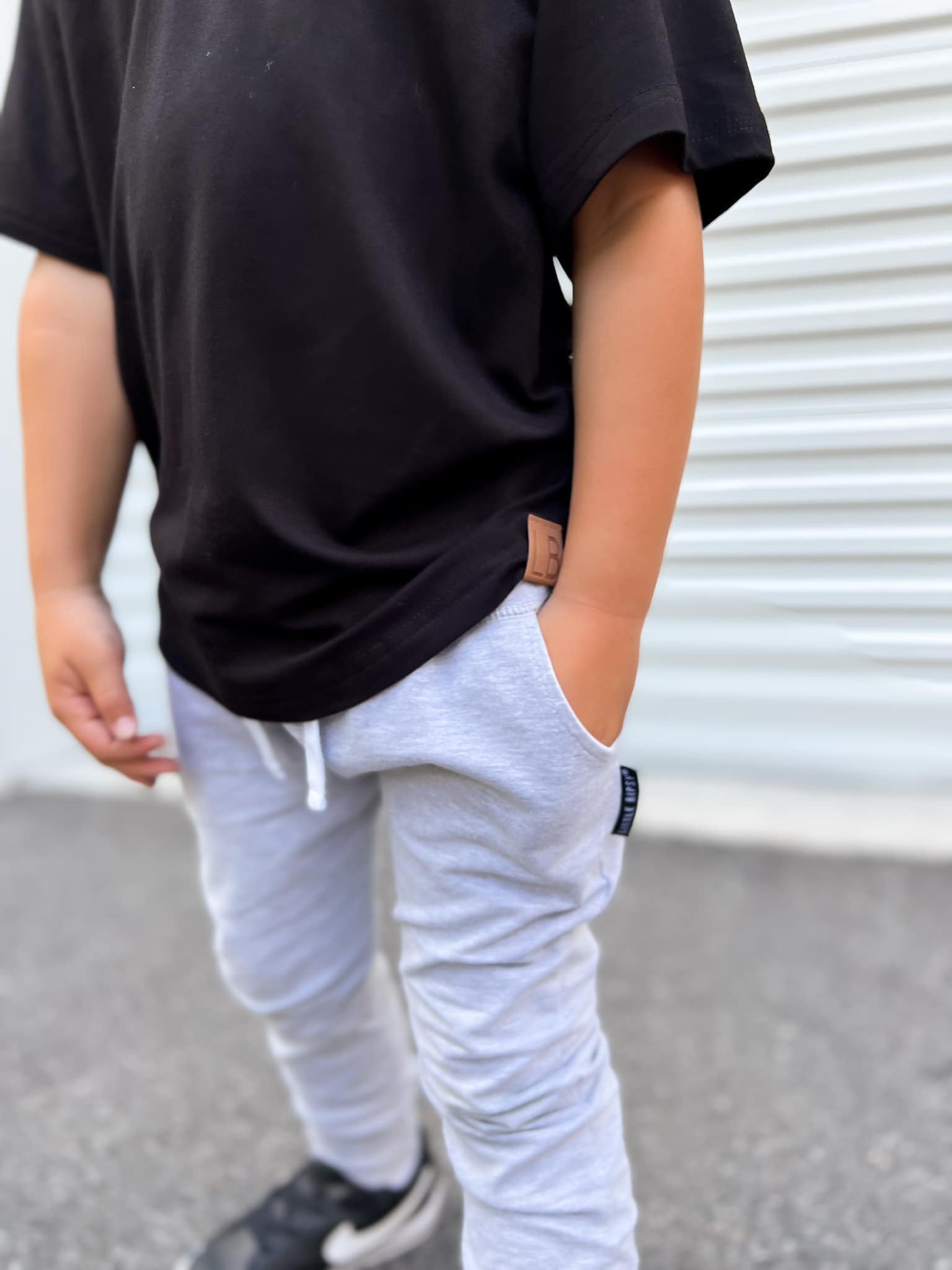 Oversized Bamboo Tee - Black - Little Bipsy Collection