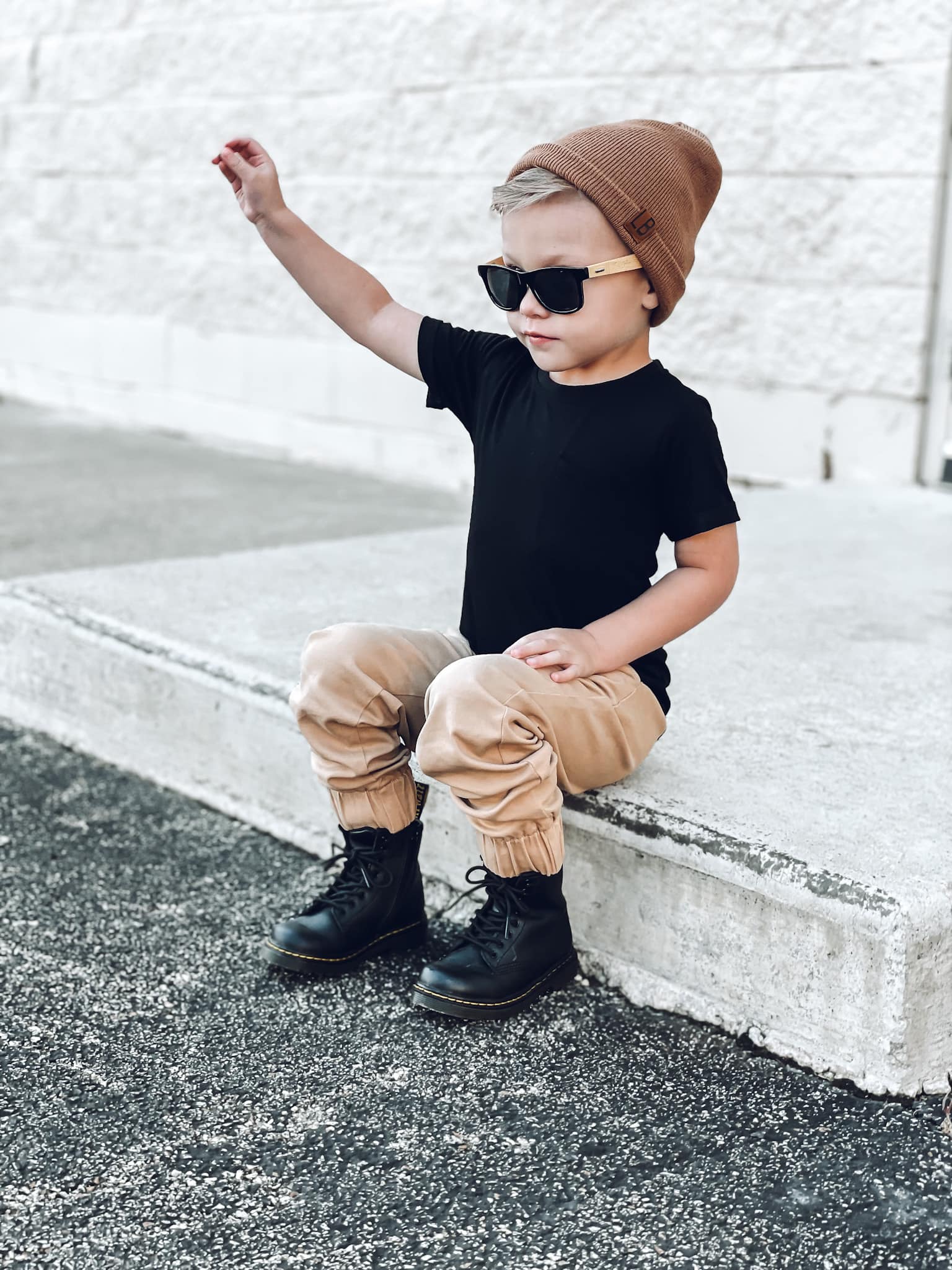Oversized Bamboo Tee - Black - Little Bipsy Collection