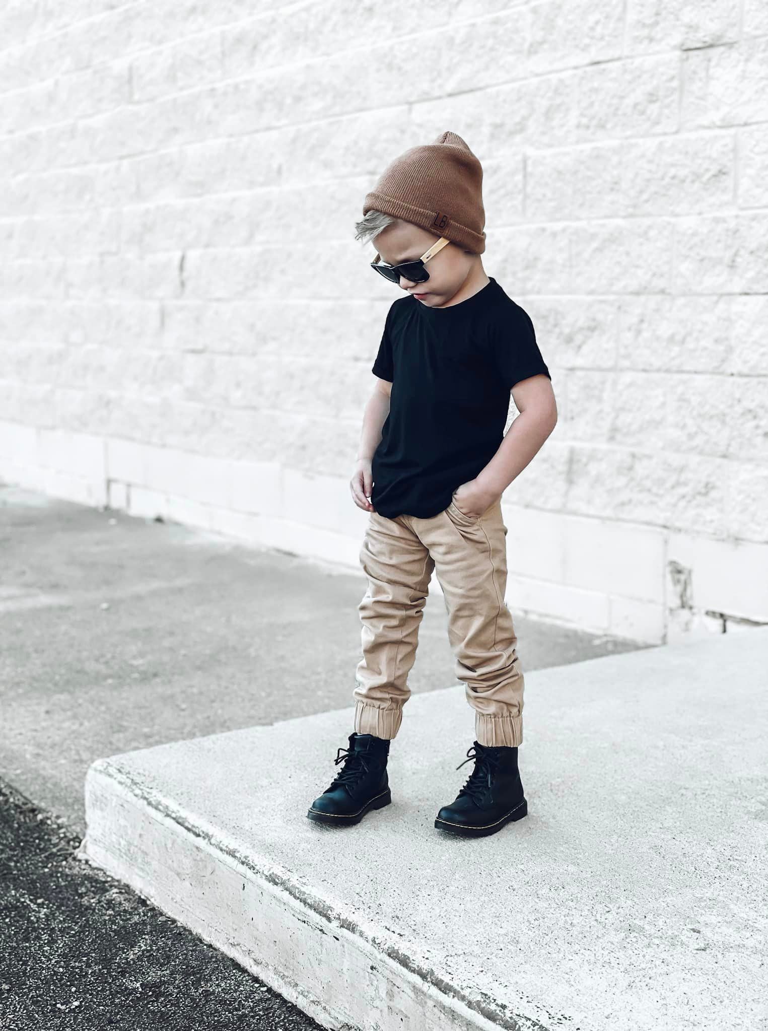 Oversized Bamboo Tee - Black - Little Bipsy Collection