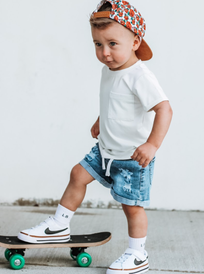 Pocket Tee - Off White - Little Bipsy Collection