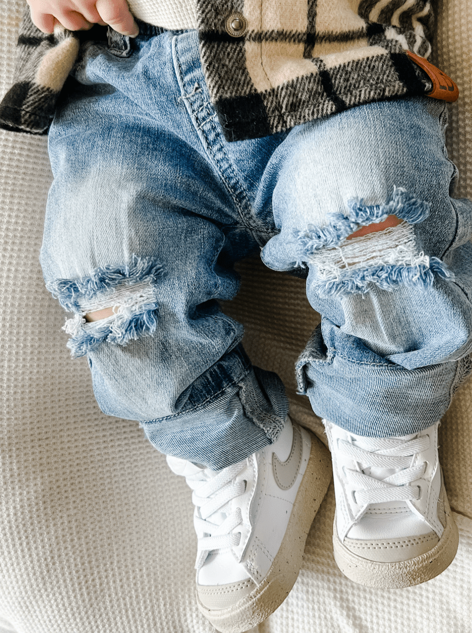 Baby Relaxed Fit Distressed Denim - Little Bipsy