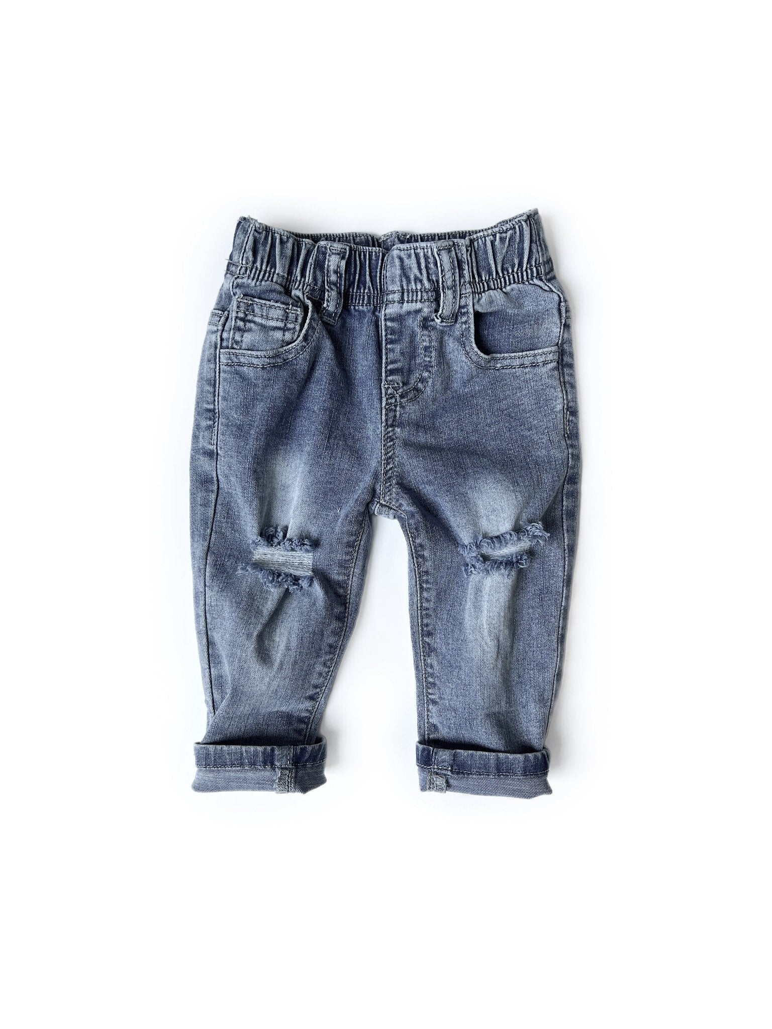 Baby Relaxed Fit Distressed Denim - Little Bipsy