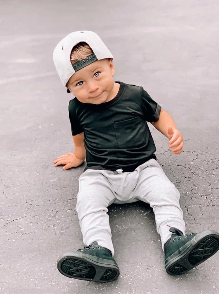 Bamboo Pocket Tee - Black - Little Bipsy