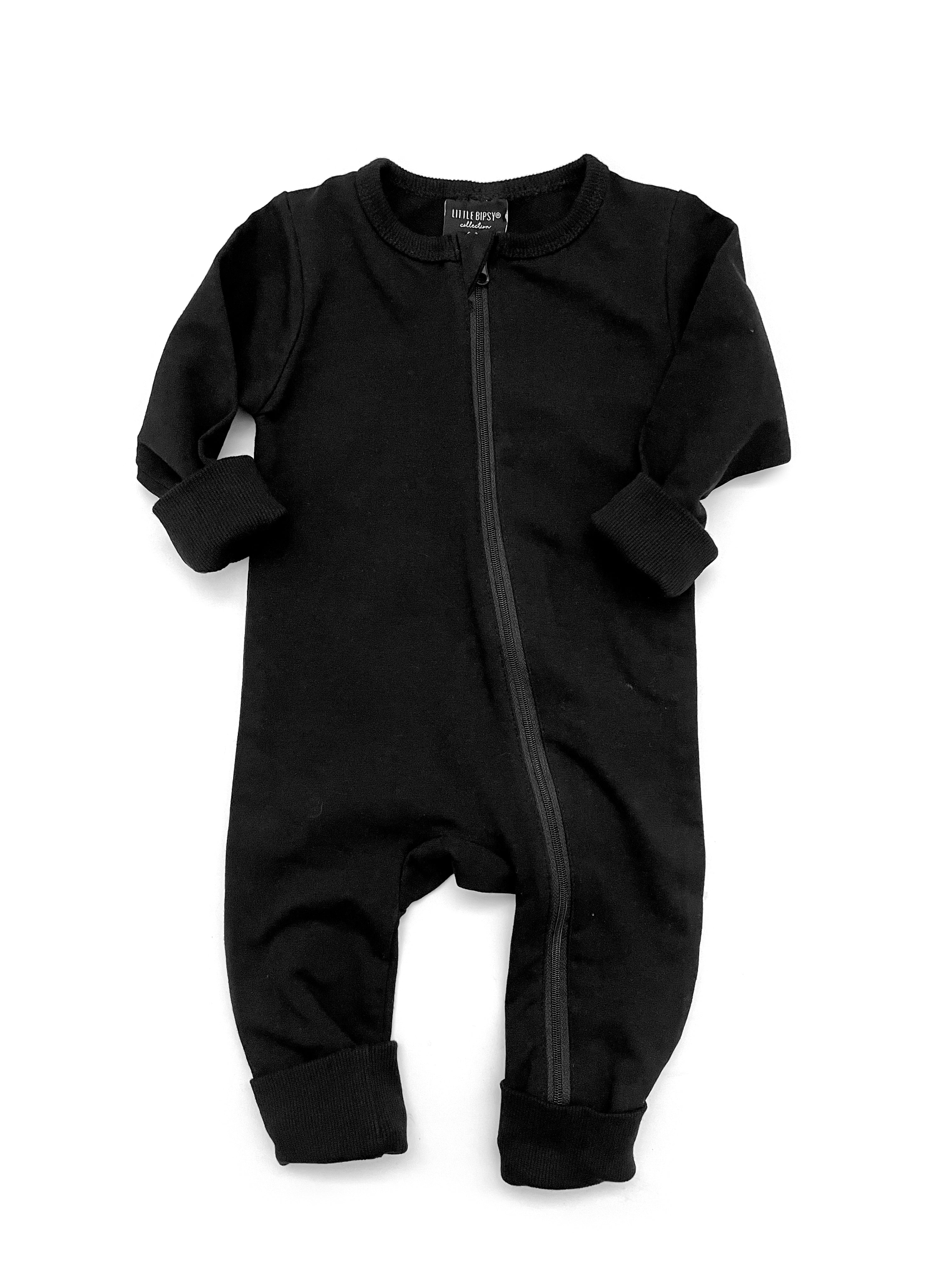 Black Little Bipsy two-way zip romper