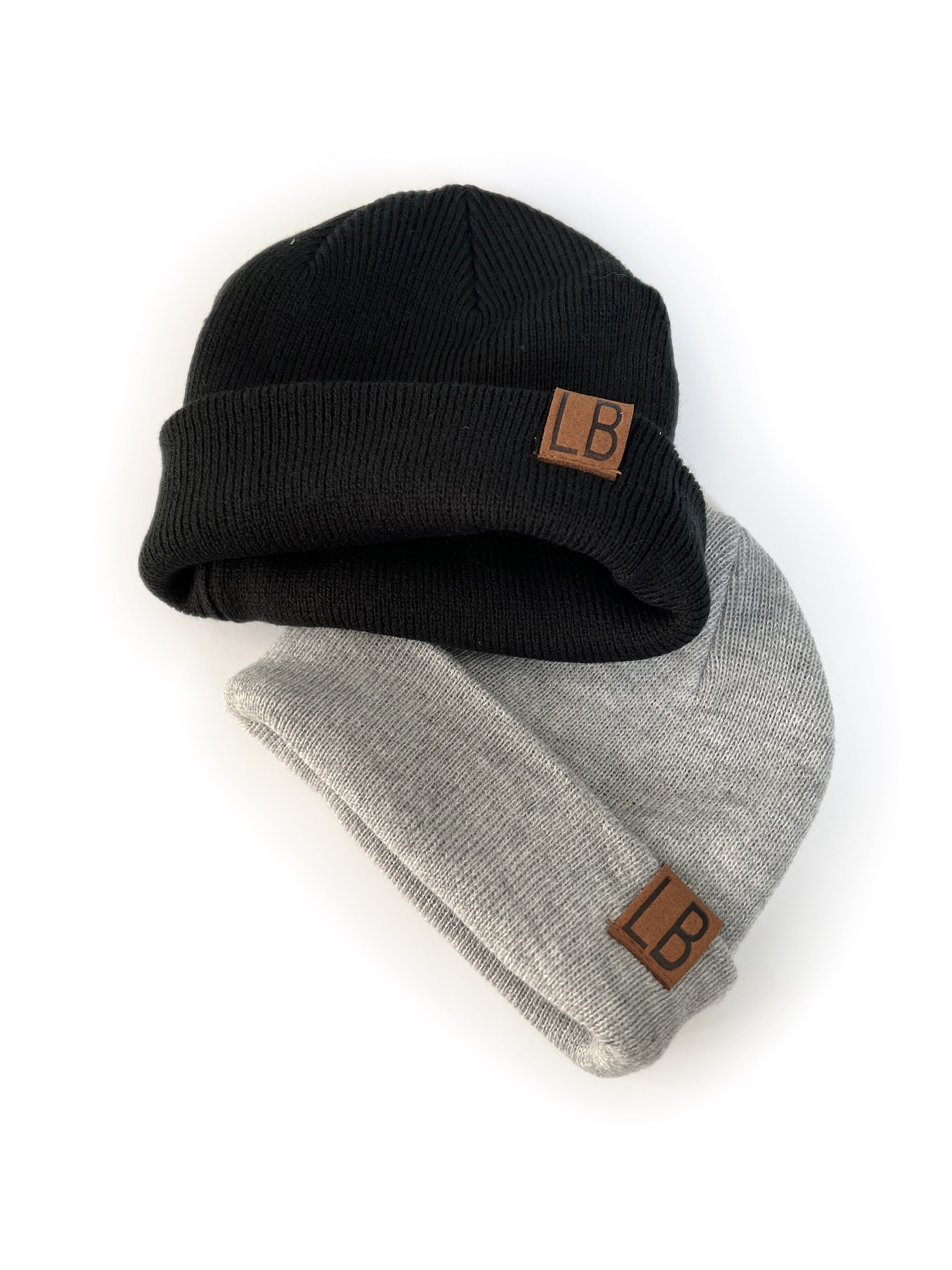 baby toddler kids trendy beanies in black and grey