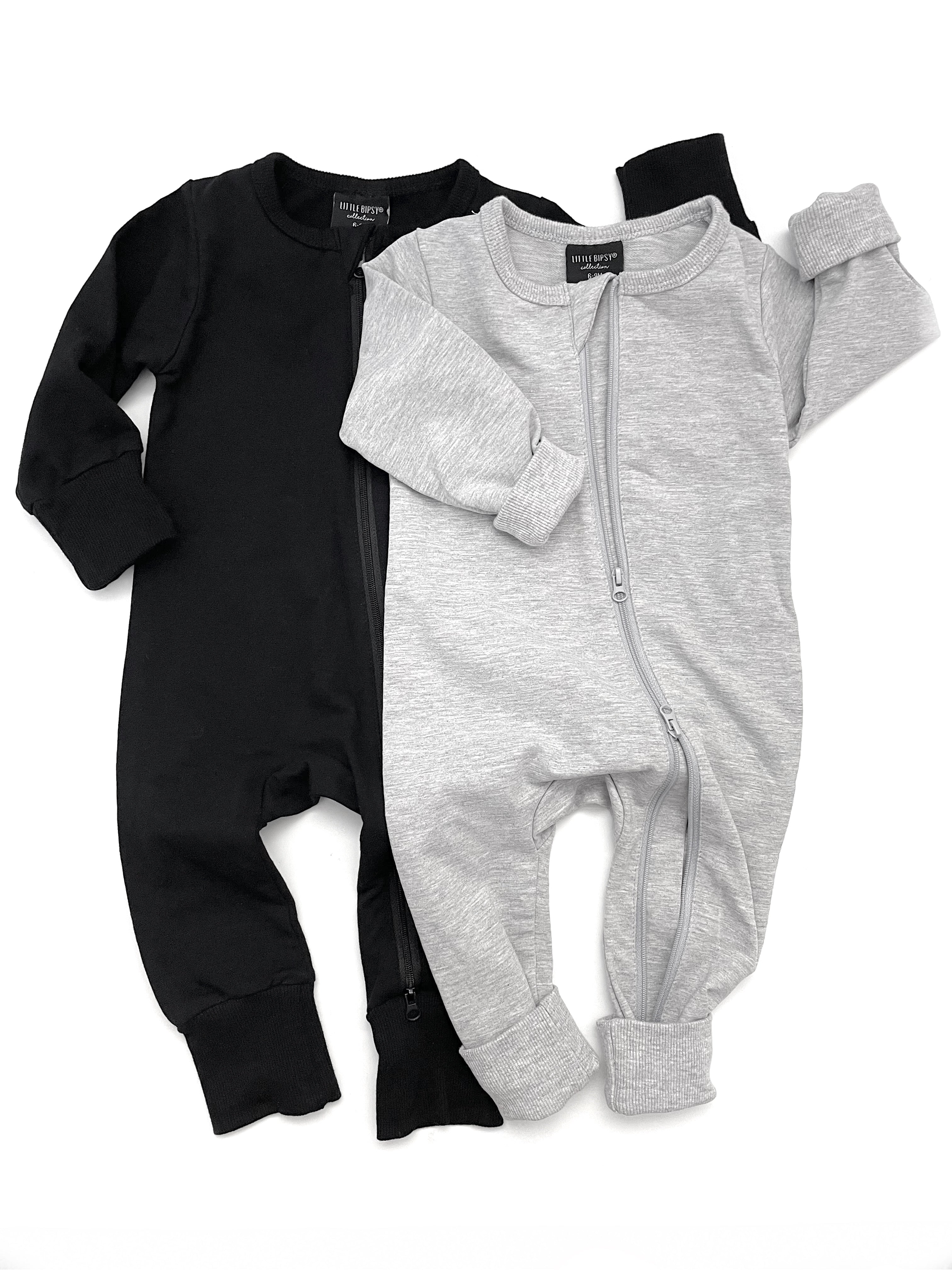 Grey and black onesies