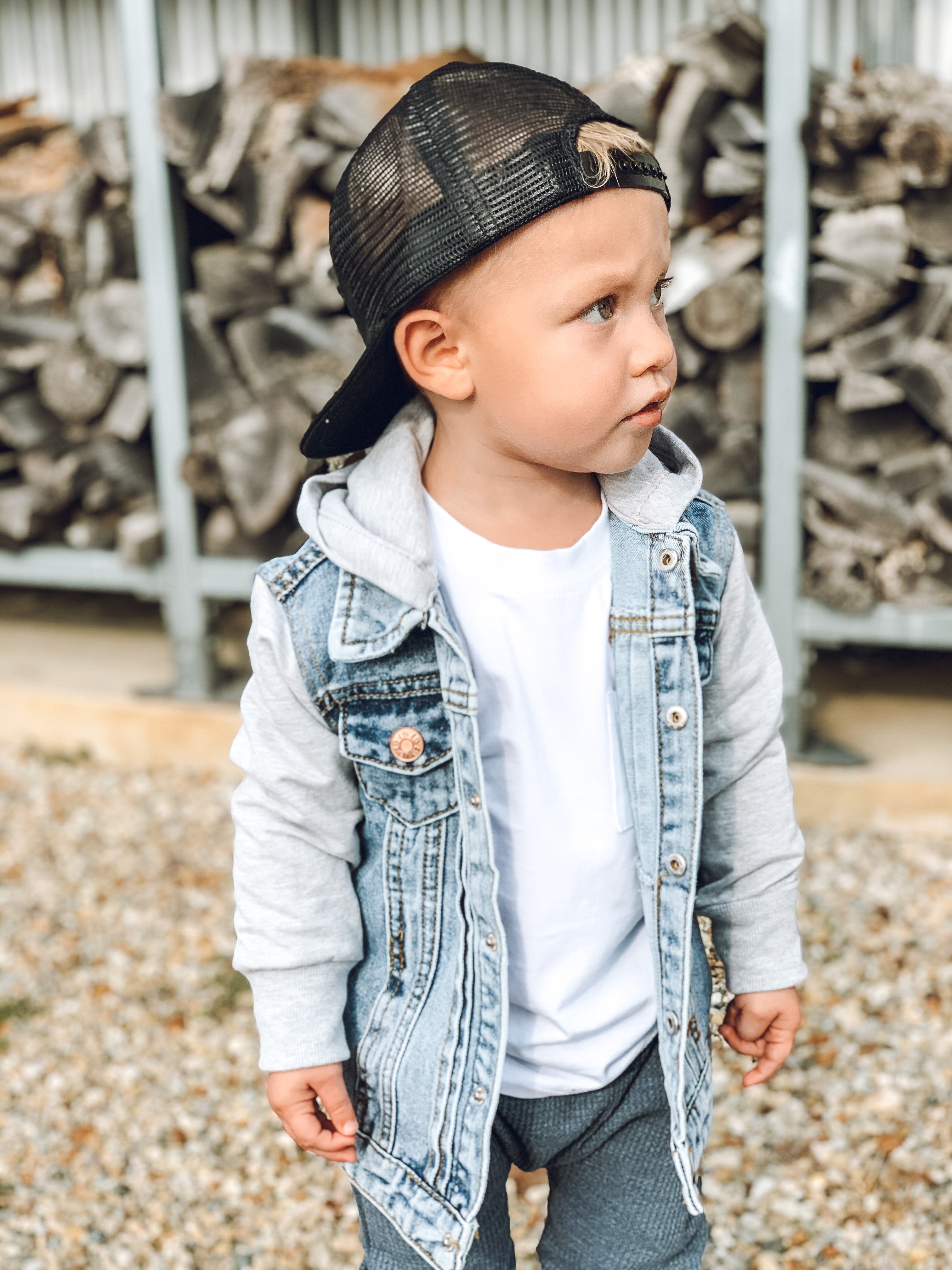 Little Bipsy Hooded Denim Jacket