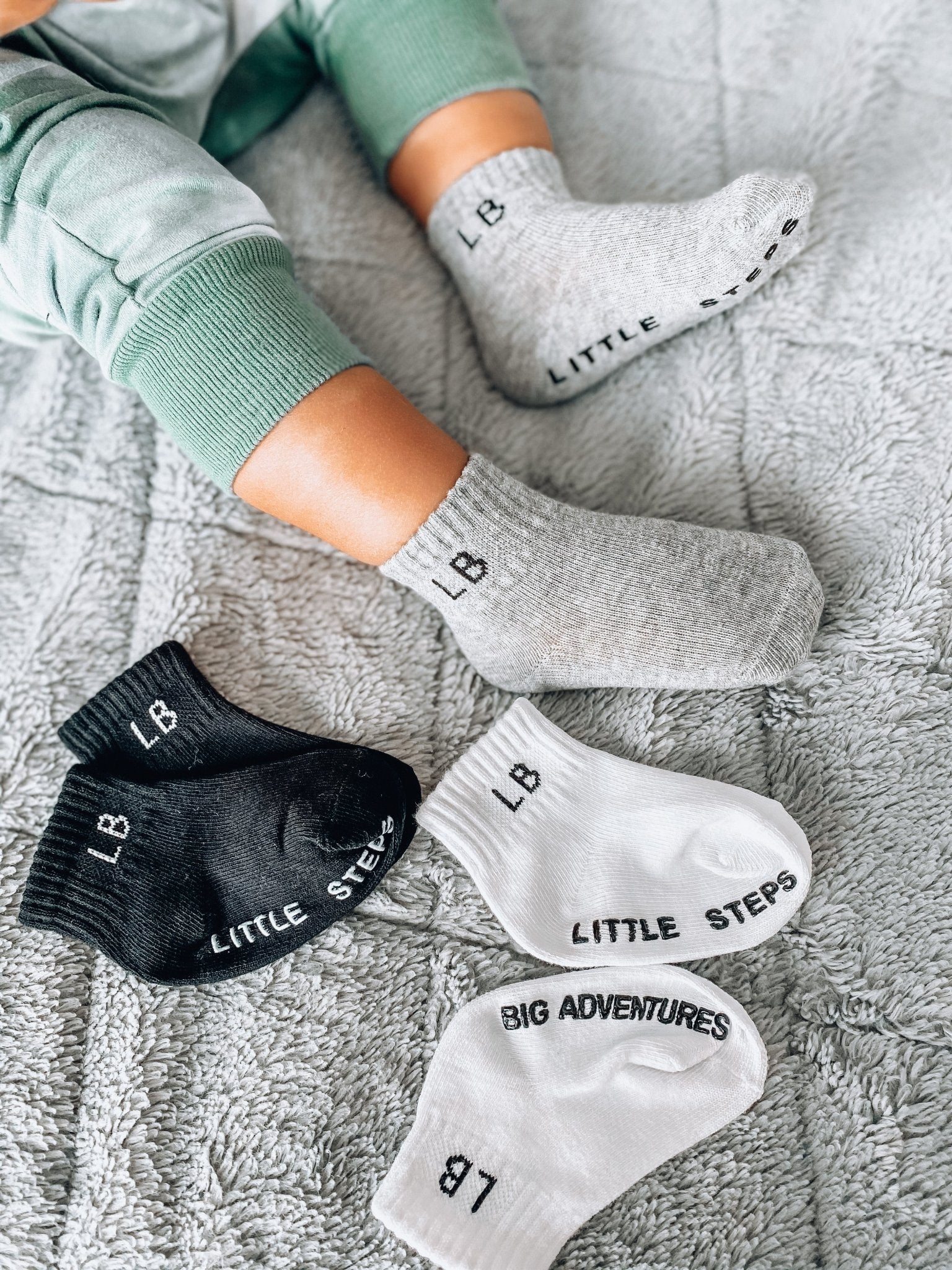 Sock 3 - Pack - Grey - Little Bipsy